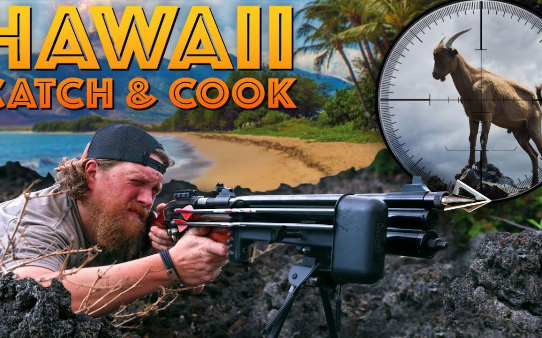 AIR RIFLE Wild Hawaiian GOAT Catch Clean and Cook – Ep. 4 of 5 Hawaii Catch and Cook